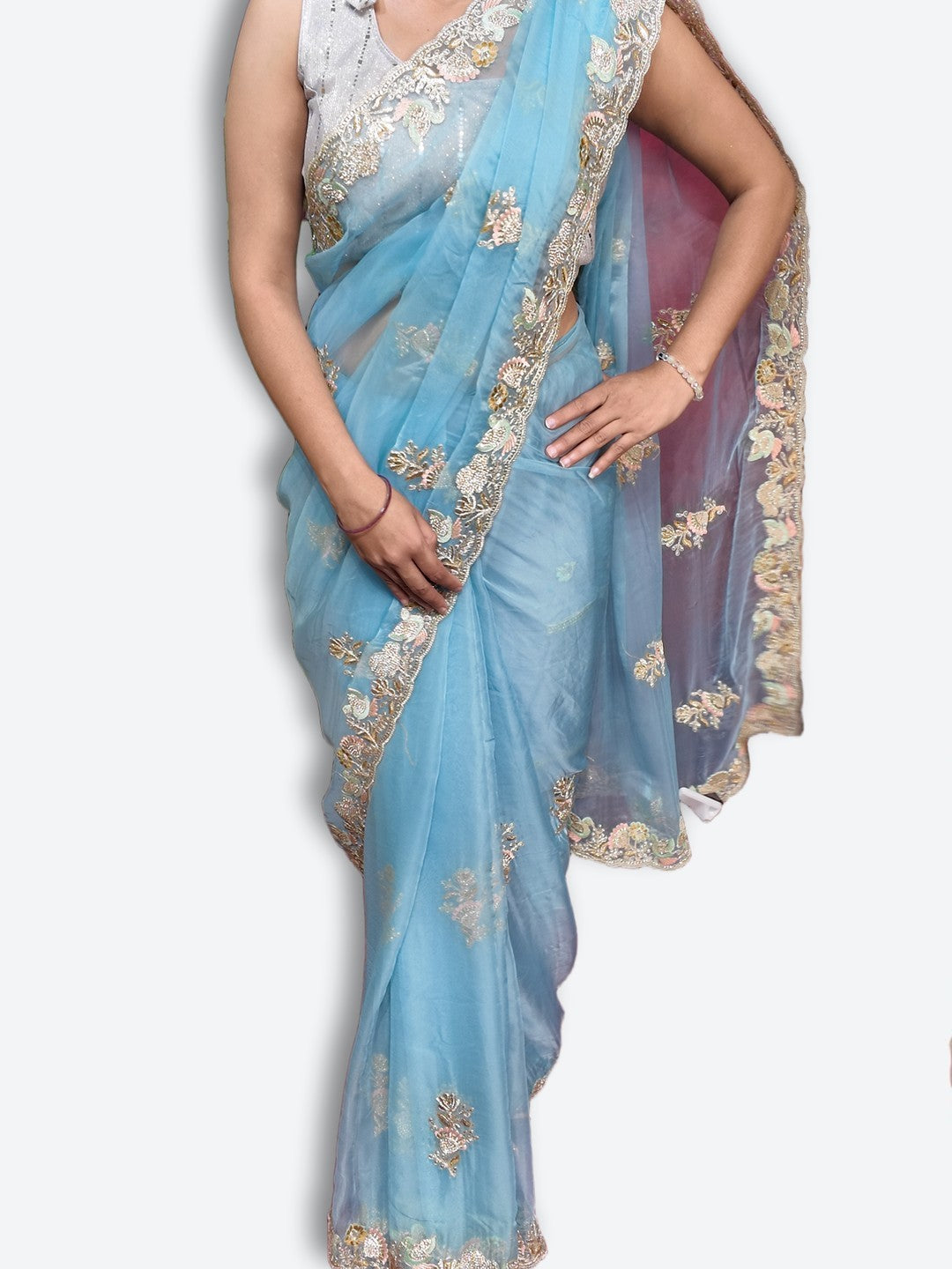 Azure Ethereal Regal Elegance Saree