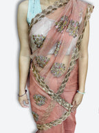 Peach Radiant Regal Bloom Saree