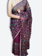 Plum Majestic Couture Bloom Saree
