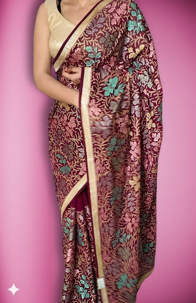 Bordeaux Regal Opulent Heritage Saree