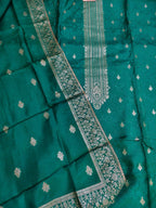 Traditional Teal Suit with Beautiful Zari & Thread Work