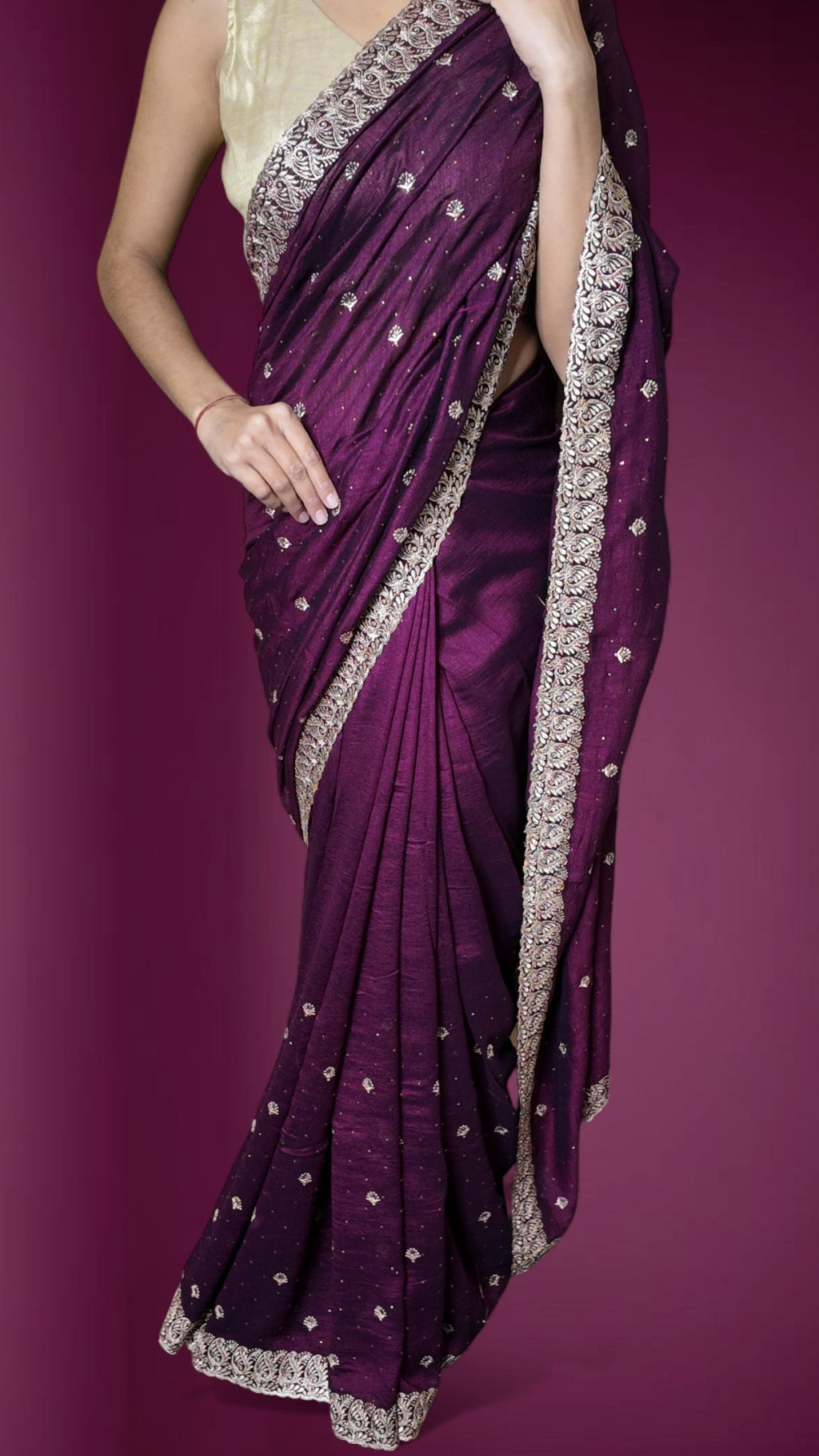 Plum Regal Opulent Essence Saree