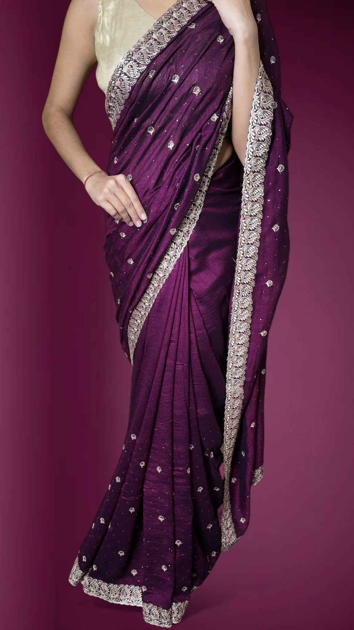 Plum Regal Opulent Essence Saree