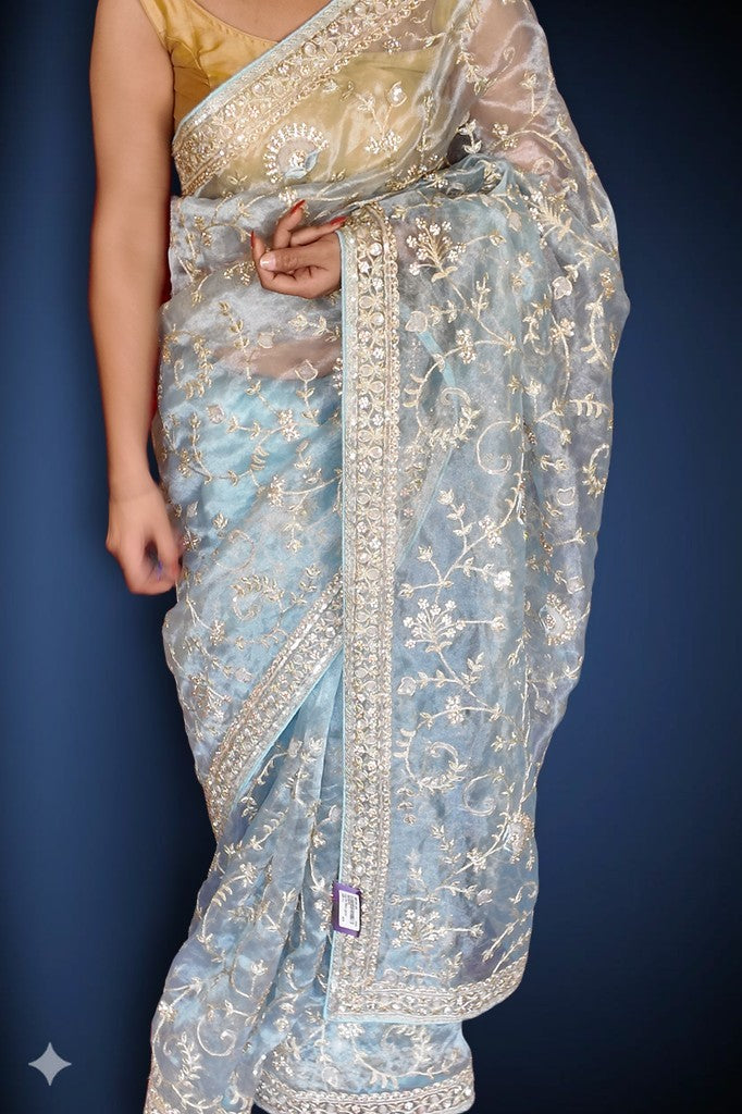 Azure Regal Opulent Elegance Saree