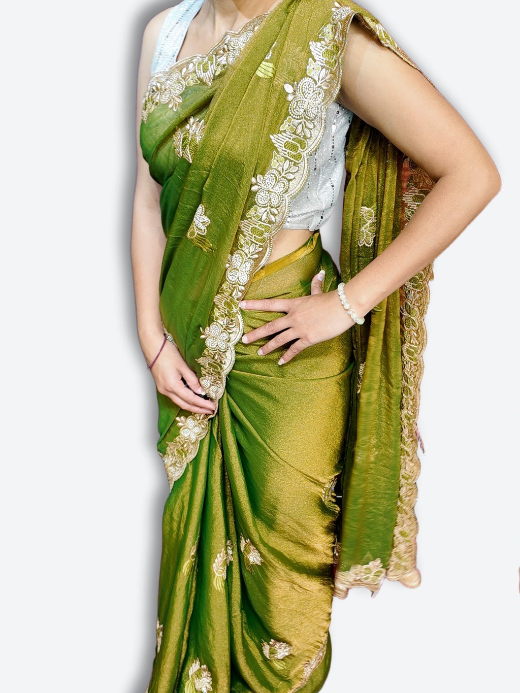 Emerald Regal Exquisite Bloom Saree