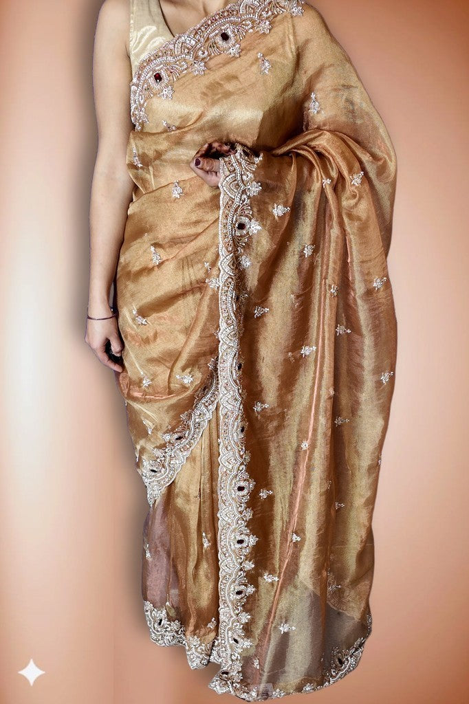 Champagne Regal Exquisite Heritage Saree