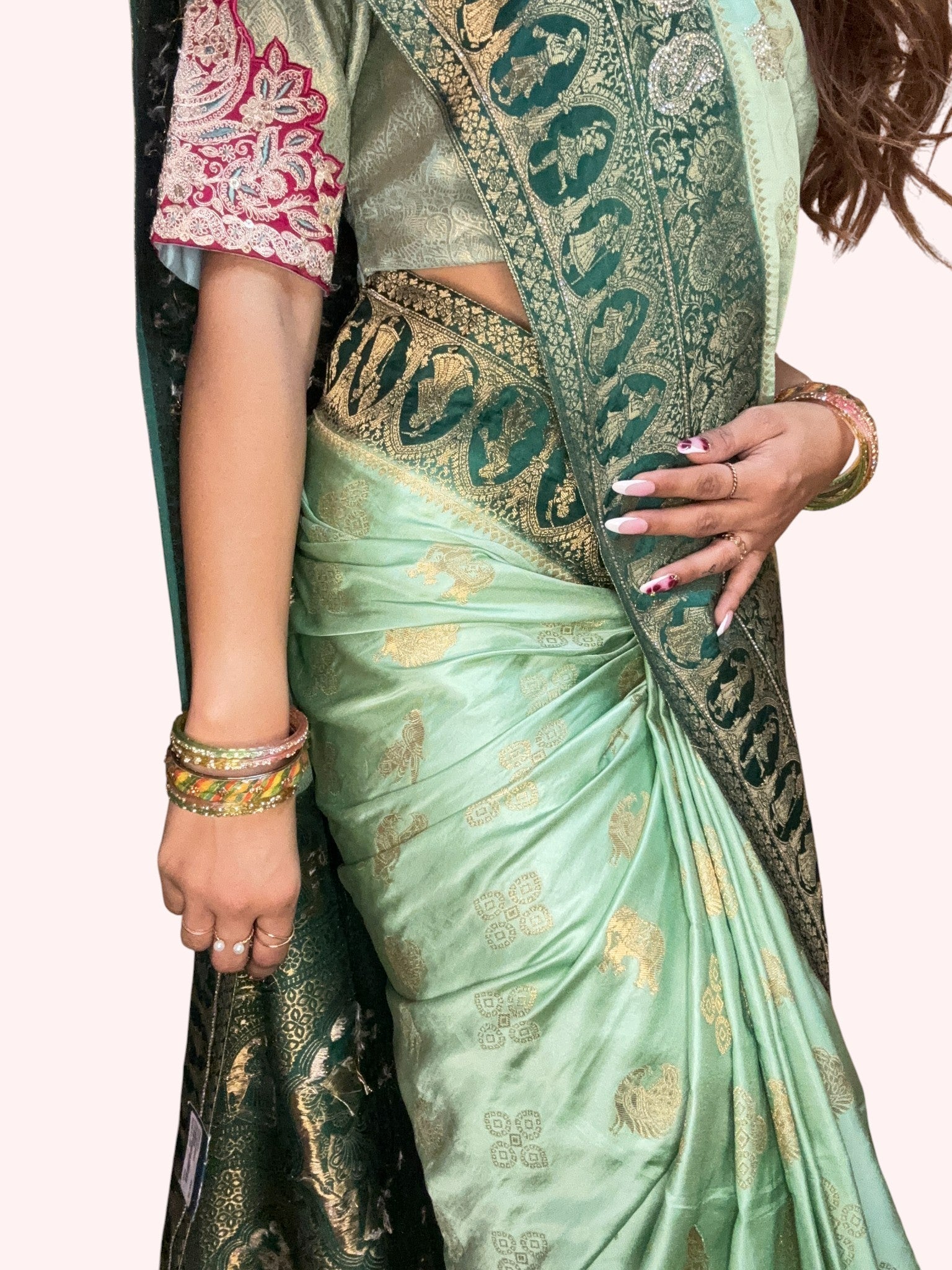 Mint Regal Opulent Heritage Saree