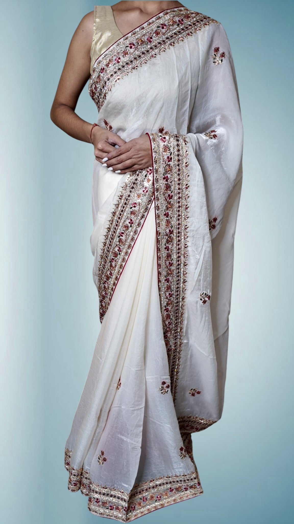Ivory Radiant Exquisite Heritage Saree