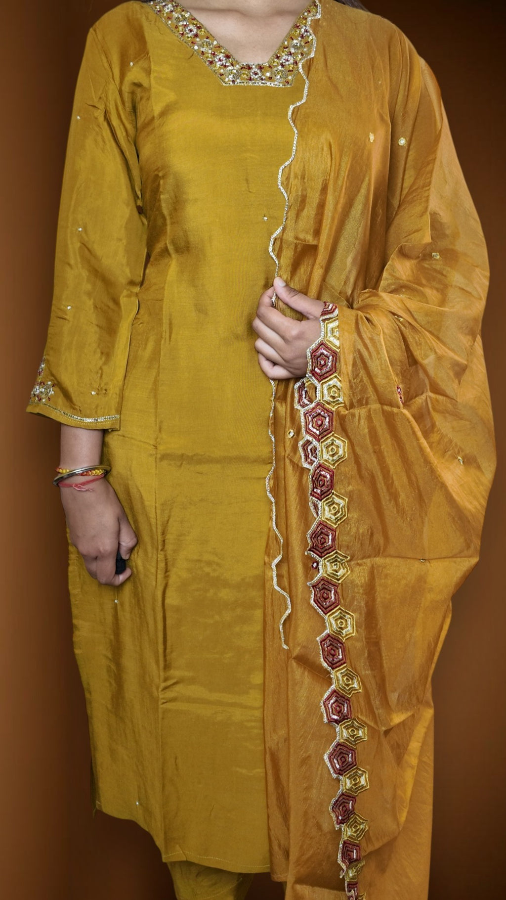 Saffron Regal Exquisite Elegance Suit