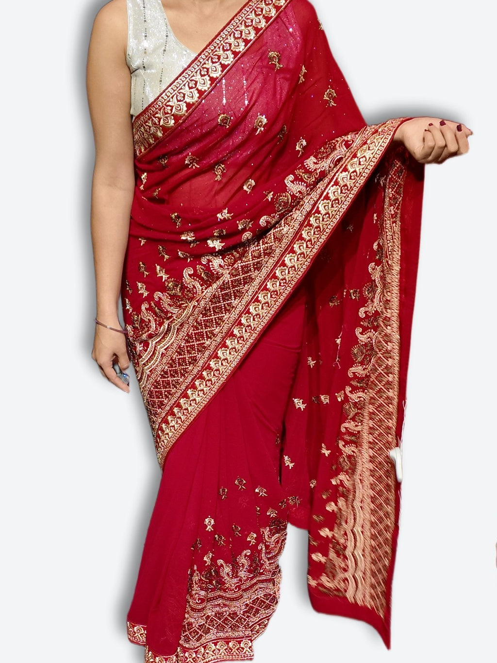 Crimson Regal Opulent Heritage Saree