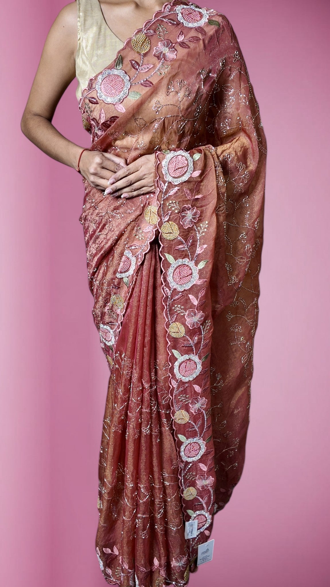 Copper Regal Exquisite Bloom Saree