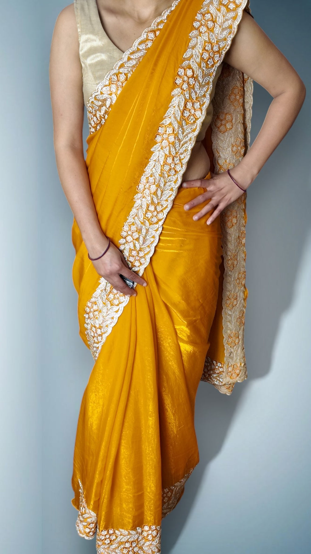 Saffron Regal Opulent Elegance Saree
