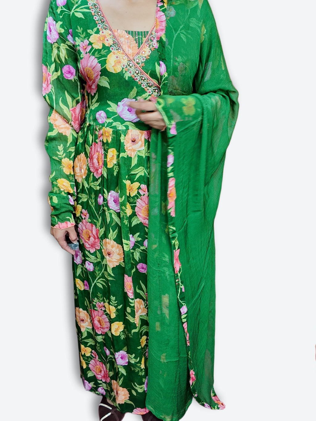 Emerald Regal Bloom Elegance Suit