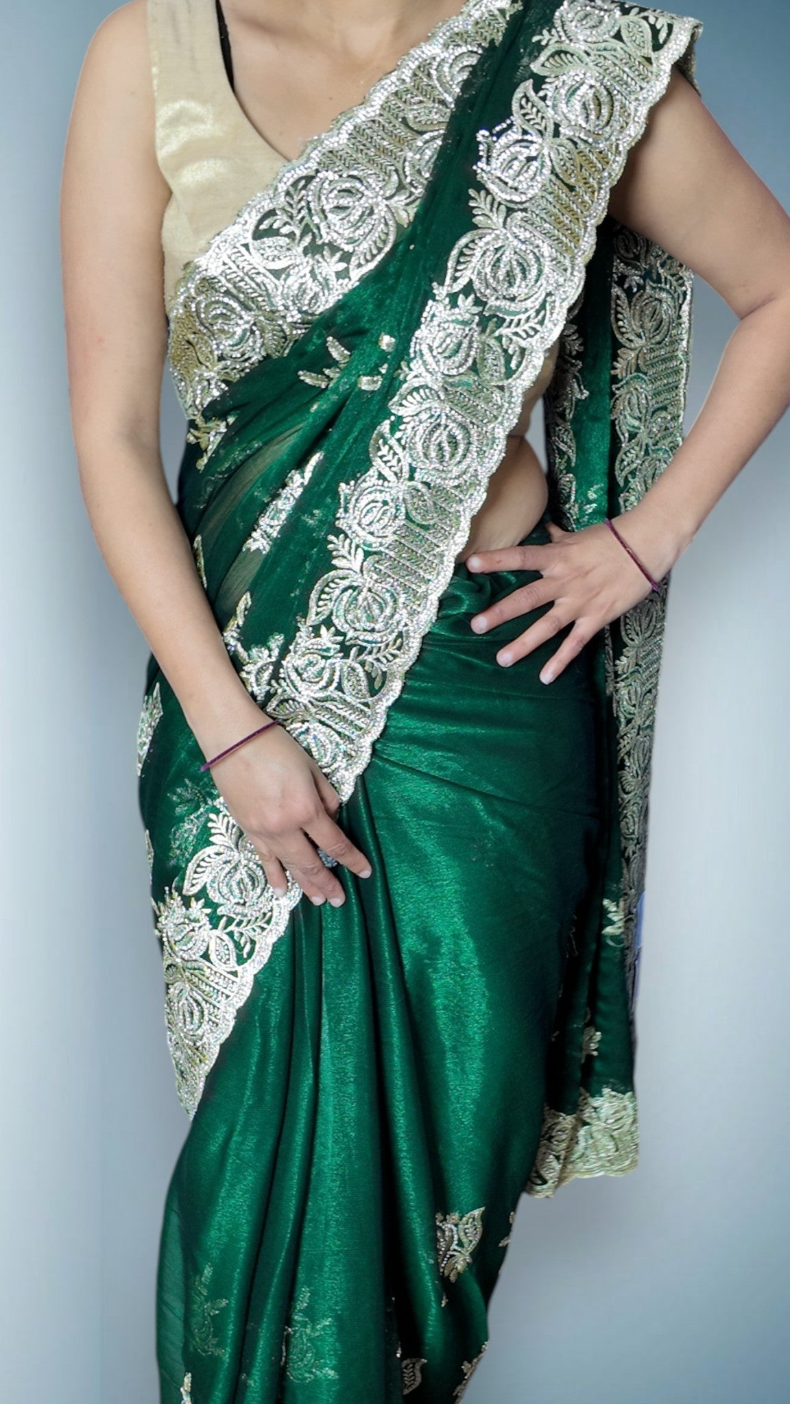 Emerald Regal Opulent Elegance Saree