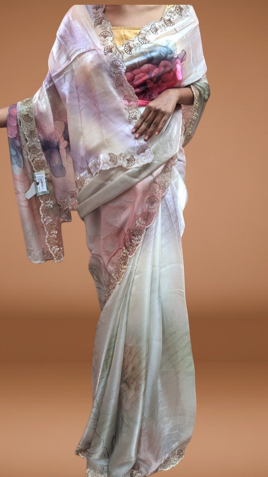 Ivory Ethereal Bloom Couture Saree