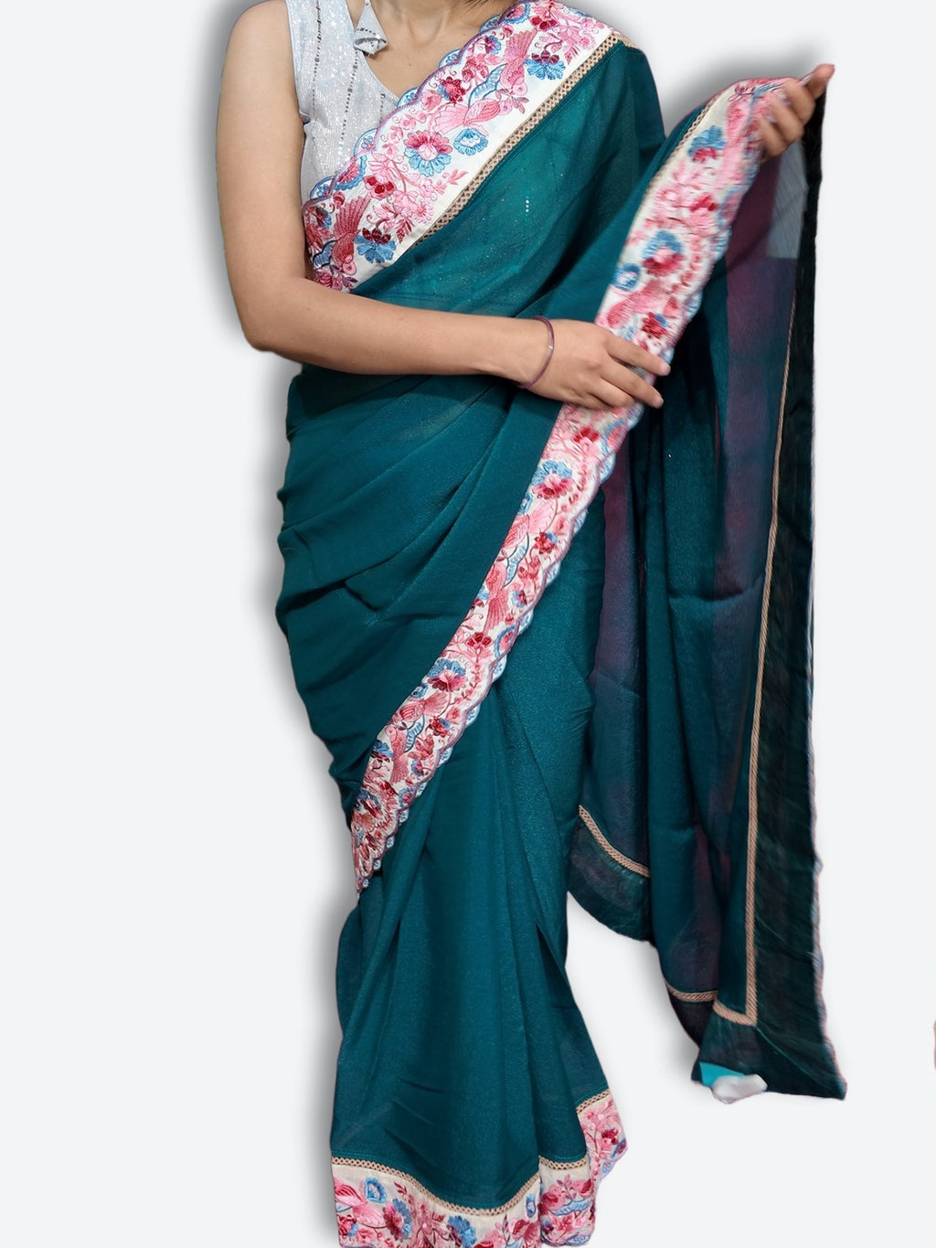 Jade Regal Bloom Elegance Saree