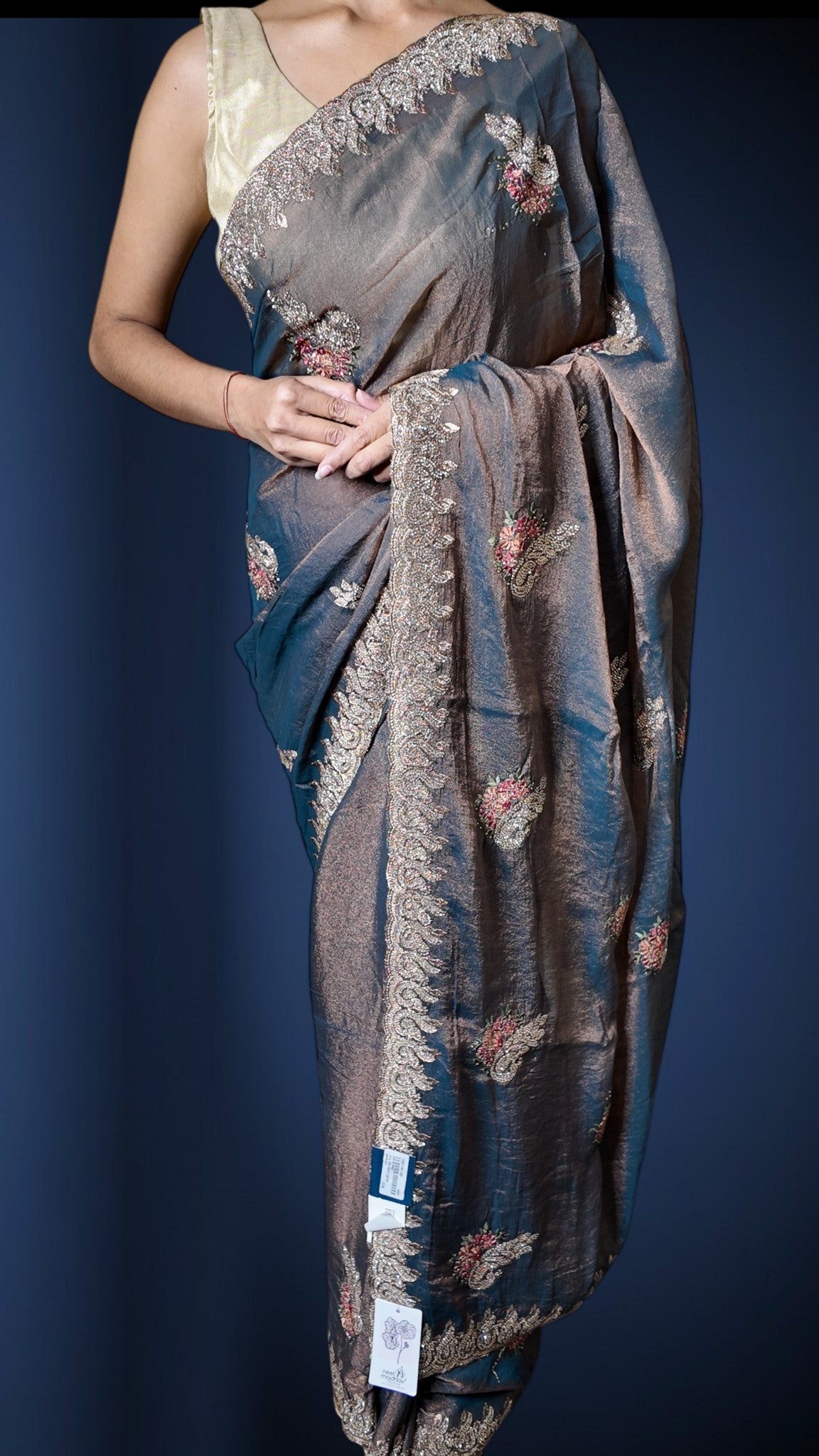 Turquoise Regal Opulent Essence Saree