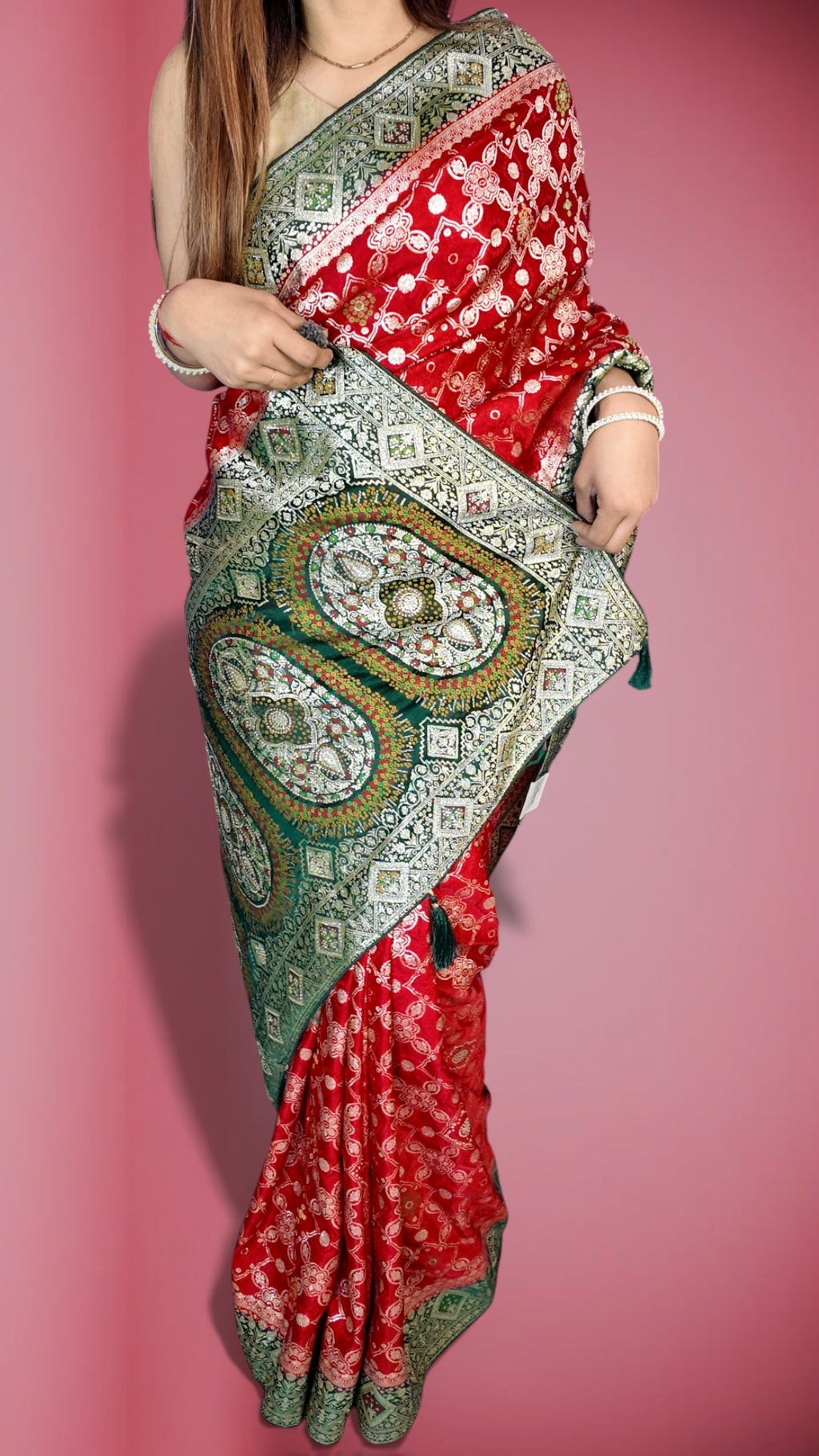 Crimson Regal Opulent Heritage Saree
