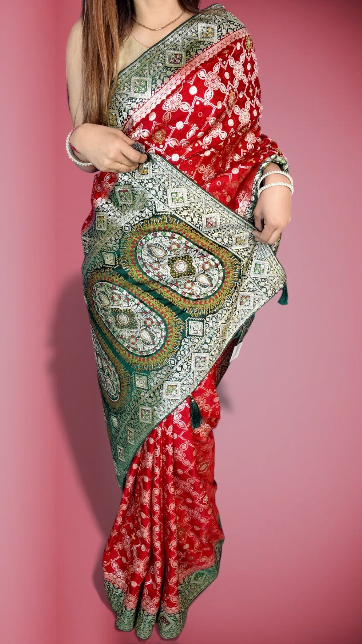 Crimson Regal Opulent Heritage Saree