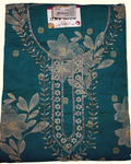 Artisanal Floral Embroidery Unstitched Suit - Regal Teal", - Image 1_no_bg