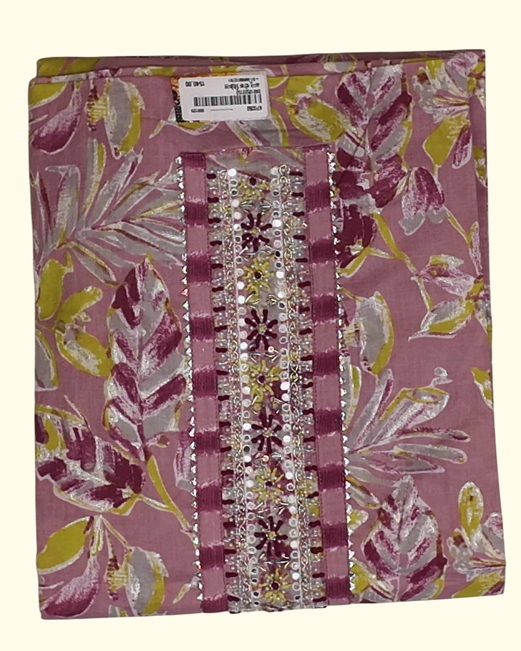 Blossom Enchantment: Vibrant Floral Unstitched Suit Set", - Image 1_no_bg