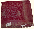 Crimson Blossom Embroidery Saree with Intricate Zari Work", - Image 1_no_bg