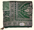 Elegant Green Banarasi Silk Saree with Intricate Silver Zari Work", - Image 1_no_bg
