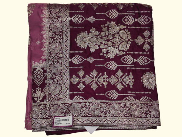 Elegant Maroon Embroidered Saree – Perfect for Celebrations", - Image 1_no_bg