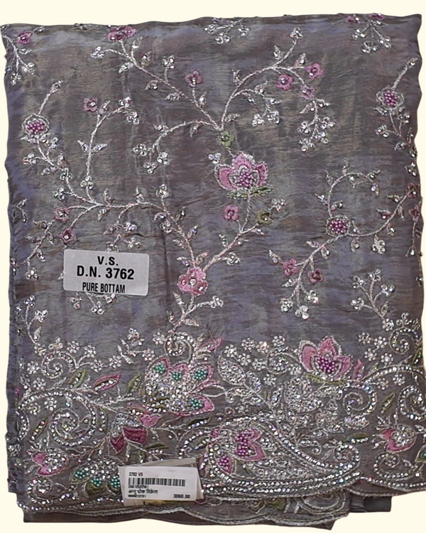 Ethereal Gray Blossom Unstitched Suit Ensemble", - Image 1_no_bg