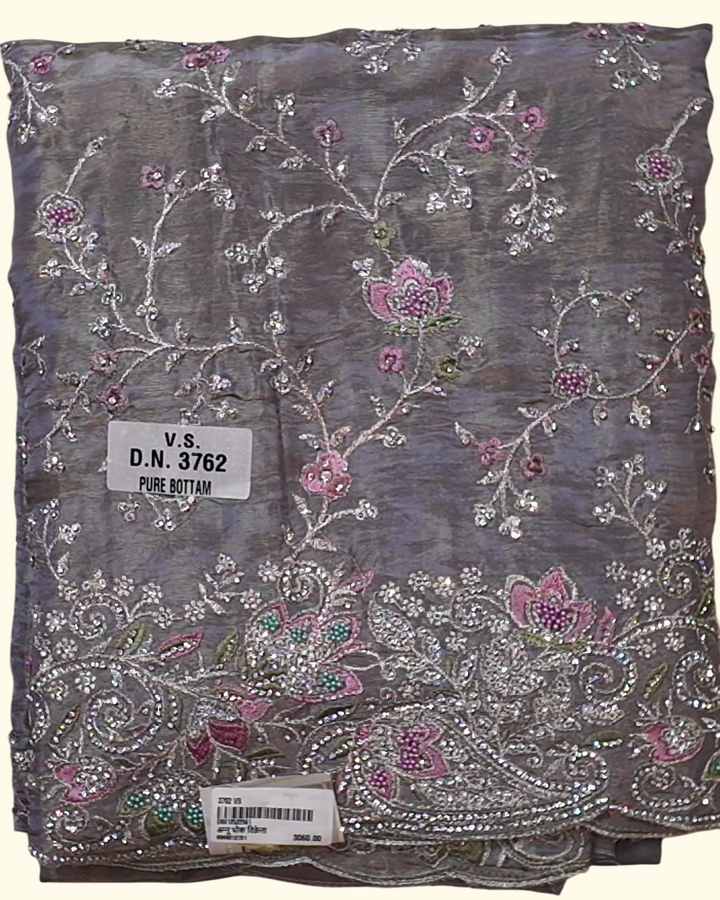 Ethereal Gray Blossom Unstitched Suit Ensemble", - Image 1_no_bg