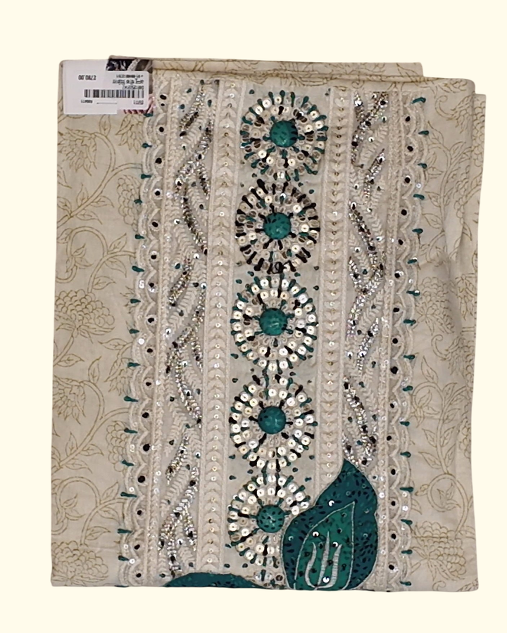 Exquisite Artisan Unstitched Suit: Floral Symphony", - Image 1_no_bg