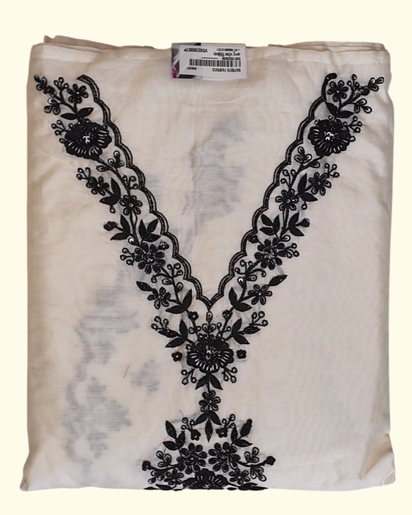 Exquisite Black Floral Embroidered Unstitched Suit", - Image 1_no_bg