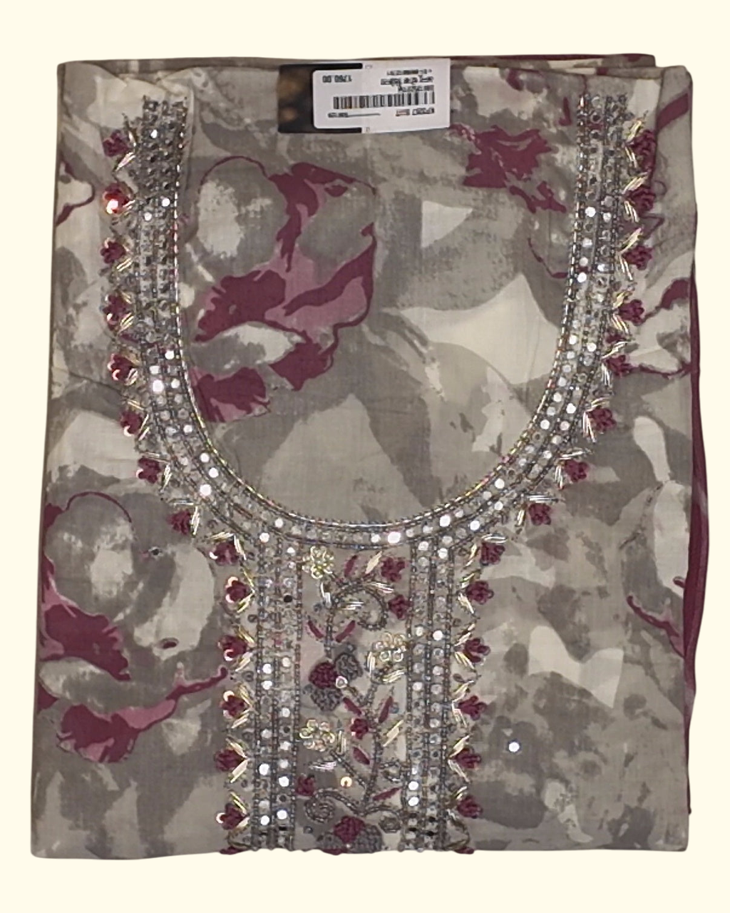 Exquisite Floral Symphony Unstitched Suit Set", - Image 1_no_bg