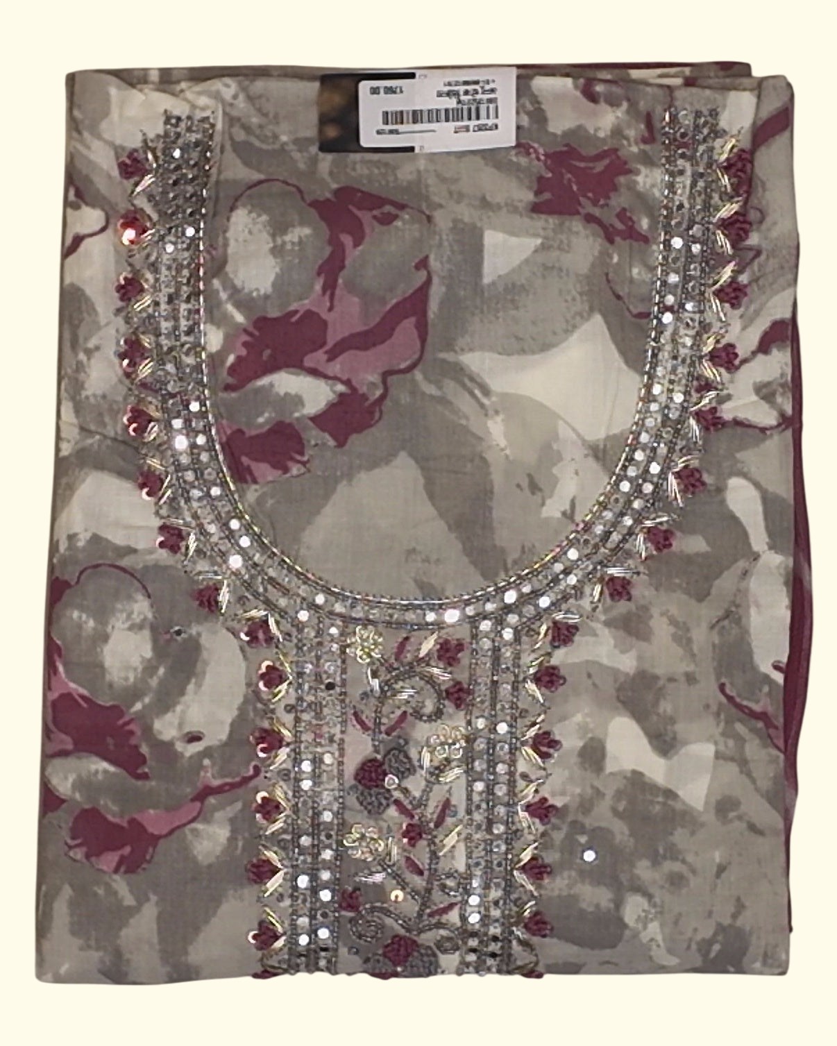 Exquisite Floral Symphony Unstitched Suit Set", - Image 1_no_bg