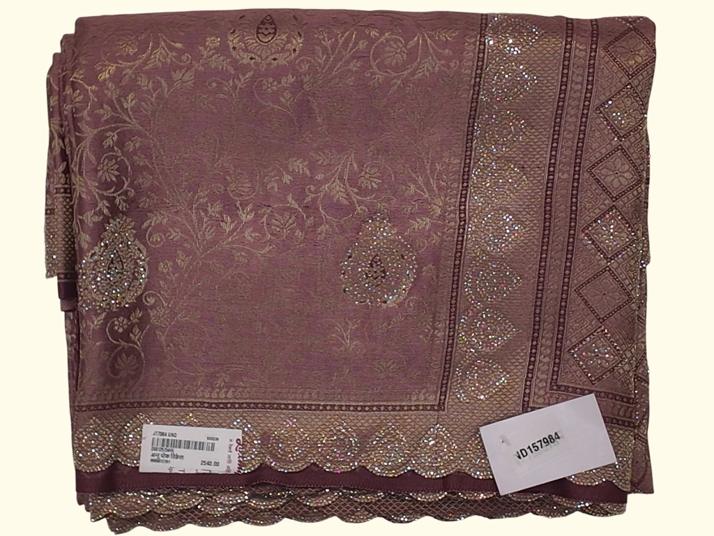 Glimmering Mauve Tapestry Saree with Intricate Embellishments", - Image 1_no_bg