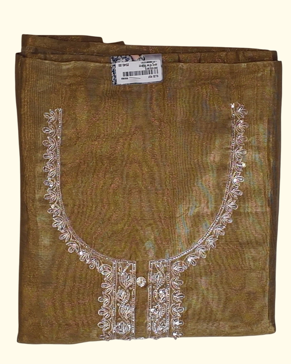 Golden Aura Unstitched Suit with Intricate Embroidery", - Image 1_no_bg