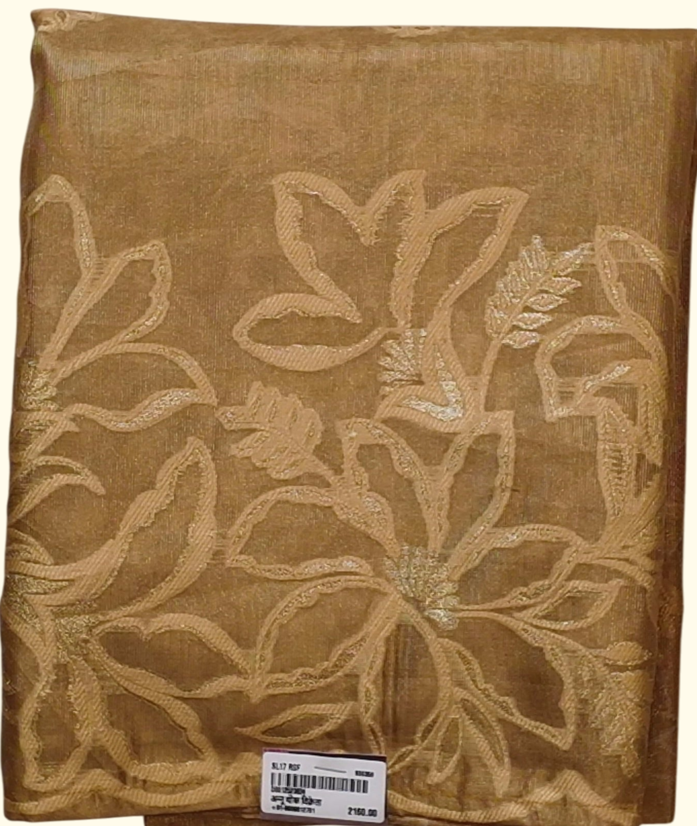 Golden Blossom Unstitched Suit: Festive Essentials", - Image 1_no_bg