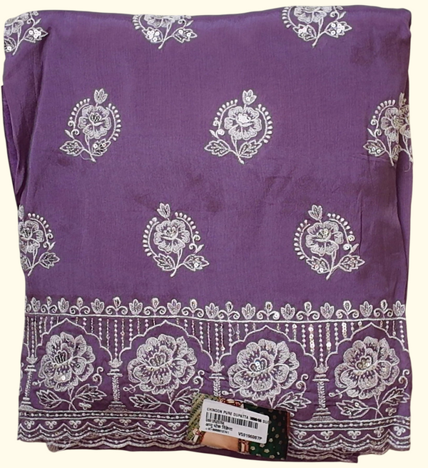 Lavender Bliss Unstitched Suit with Intricate White Embroidery", - Image 1_no_bg