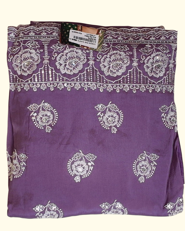 Lavender Bliss Unstitched Suit with Intricate White Embroidery", - Image 1_no_bg