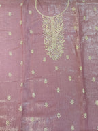 Dusty Mauve Embroidered Suit with Golden Zari Work