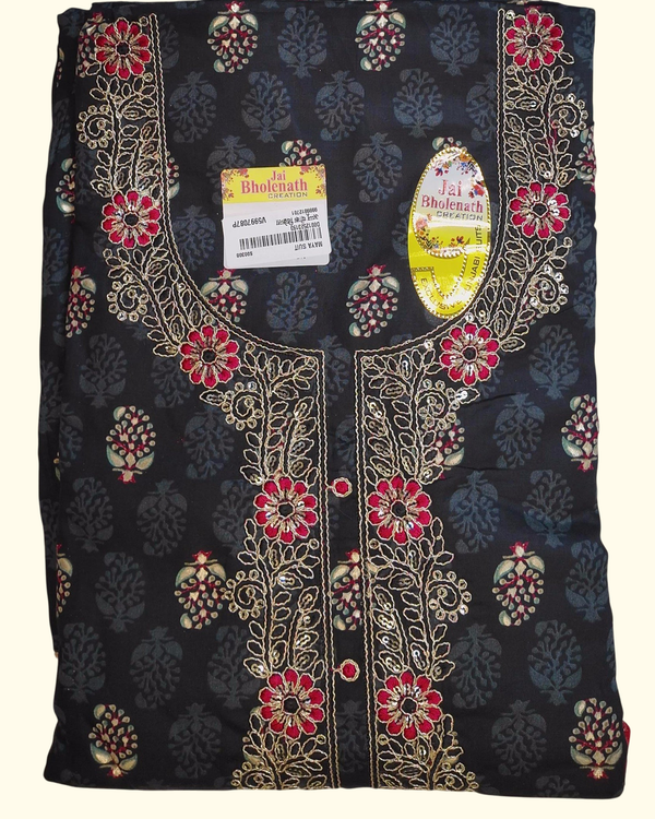Midnight Bloom: Intricate Floral Unstitched Suit", - Image 1_no_bg