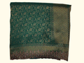 Mystic Teal Banarasi Saree with Golden Floral Weave", - Image 1_no_bg