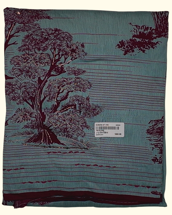 Nature-Inspired Unstitched Suit in Aquatic Hues", - Image 1_no_bg