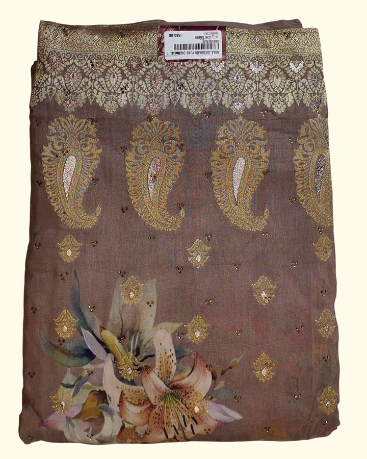 Opulent Paisley Blossom Unstitched Suit – Ethereal Elegance", - Image 1_no_bg
