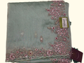Pastel Charm: Embroidered Mint Bliss Saree for Festive Whimsy", - Image 1_no_bg