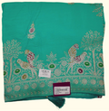 Peacock Paradise: Enchanting Green Saree with Intricate Embroidery", - Image 1_no_bg