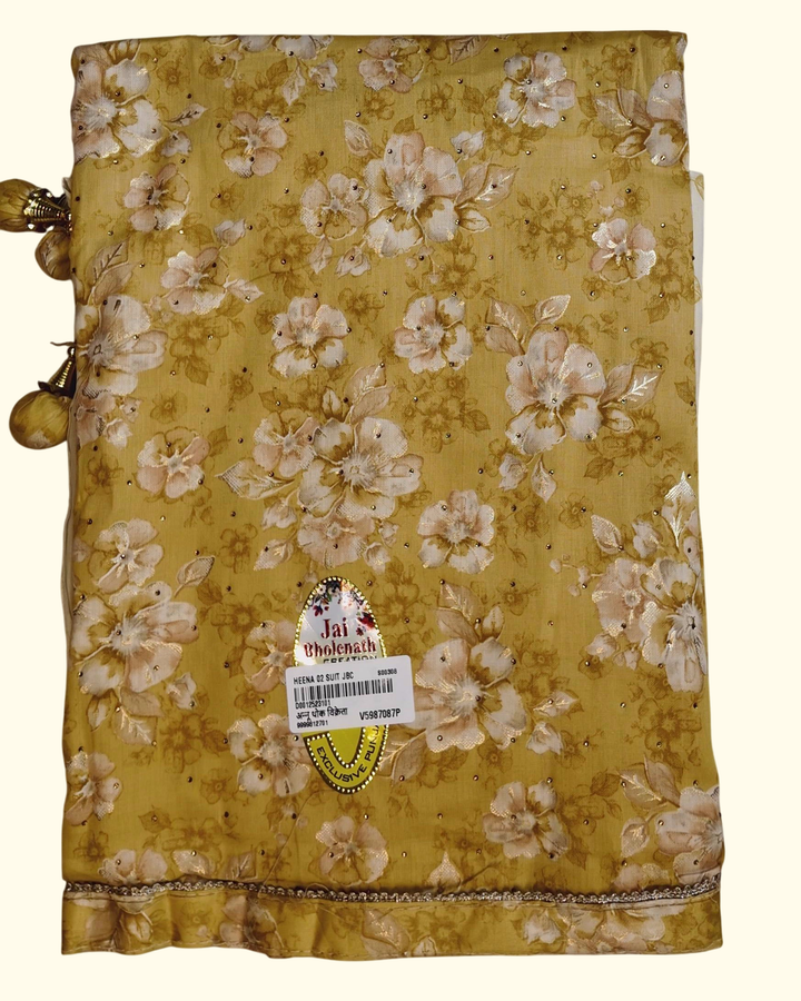 Radiant Floral Harmony: Artisan Unstitched Suit", - Image 1_no_bg