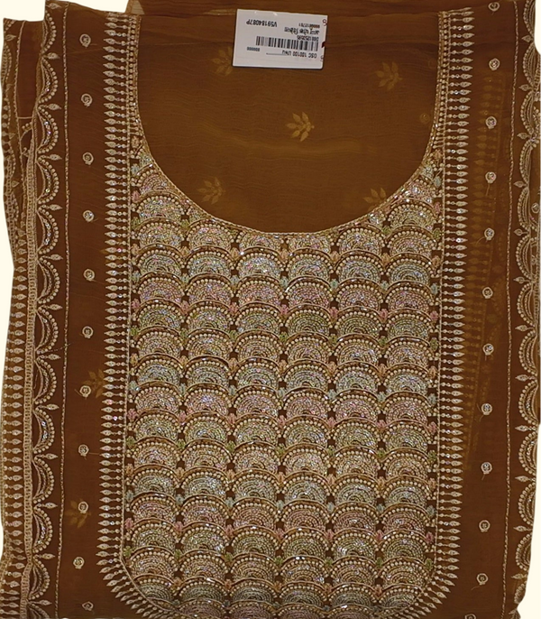 Radiant Gold and Copper Festive Unstitched Suit", - Image 1_no_bg