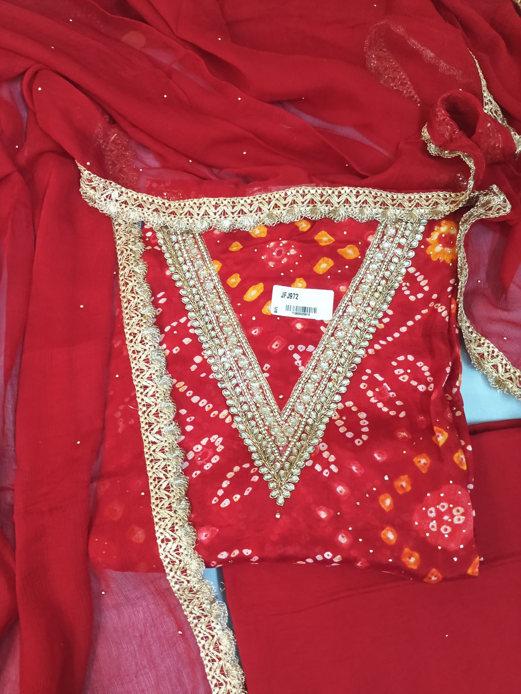 Classic Red Suit with Gold Embroidered Border