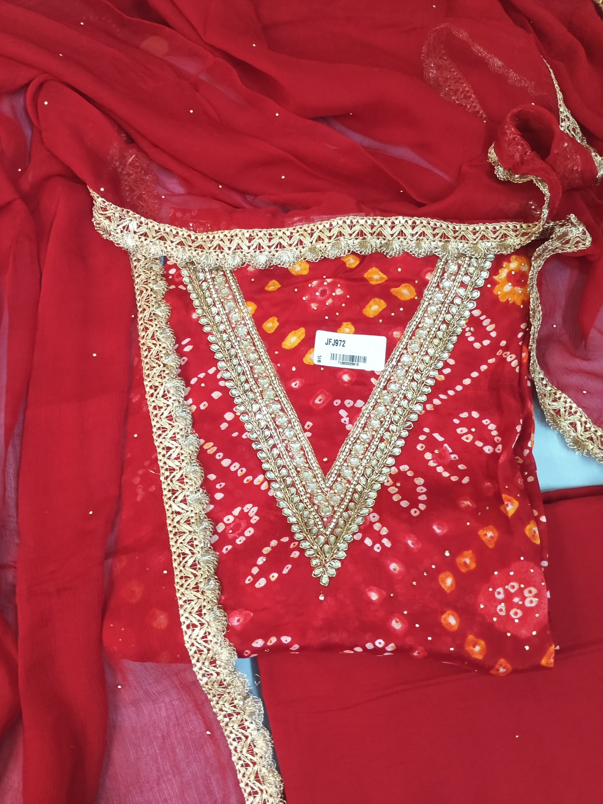 Classic Red Suit with Gold Embroidered Border